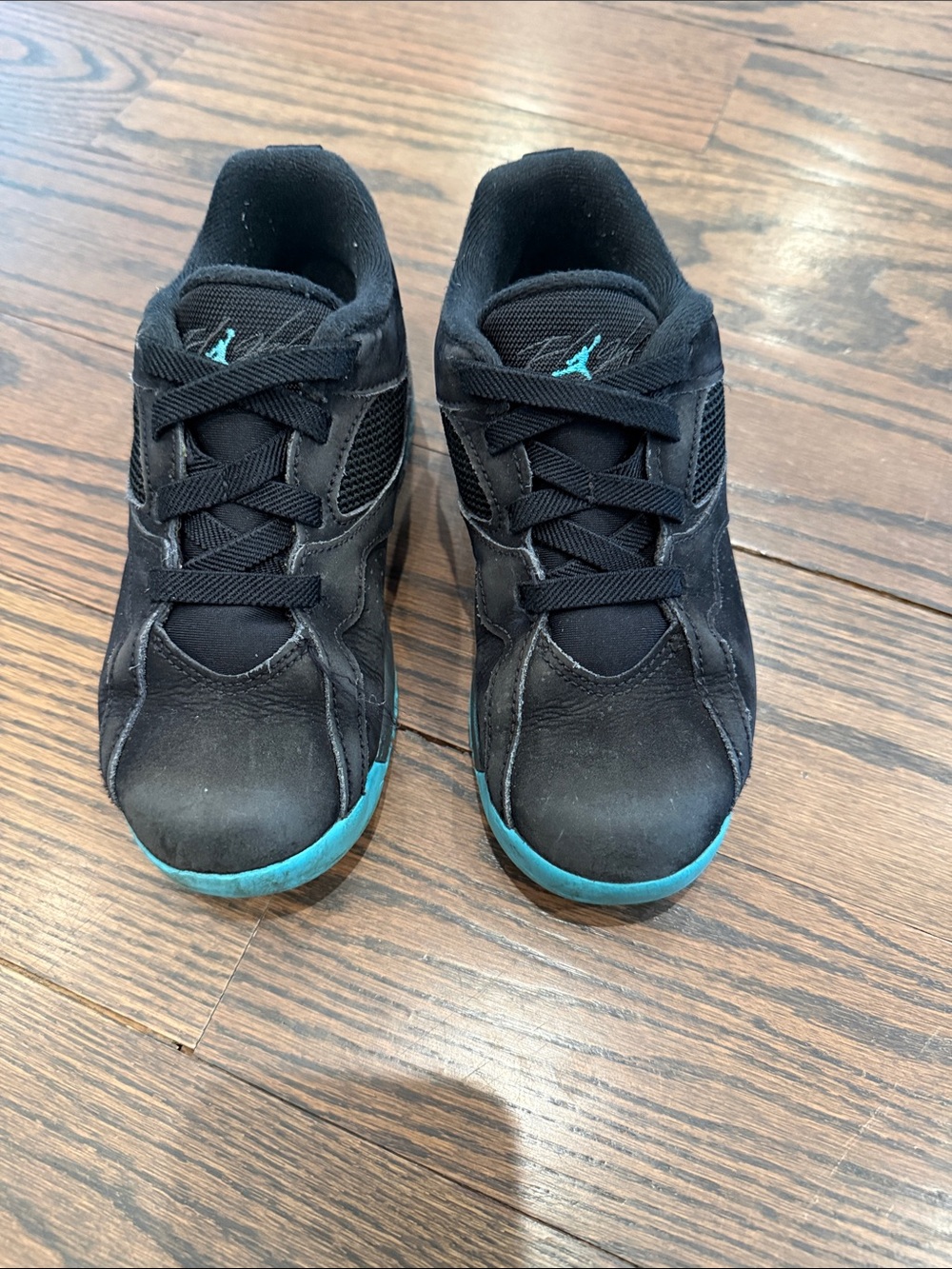 Jordan Kids MVP 92 Black Sneakers with Teal Accents